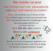 Mit diesem Plakat wirbt das „Bündnis Buntes Sindelfingen“ für die Kundgebung am Mittwoch in Maichingen.